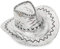 Party Cowboyhut mit Pailletten Cattleman Karneval Saloon Cowboy Discohut Partyhut (Silber)