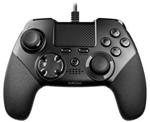 KROM KAISER - Gamepad con cable, diseñado para competición, Joystick y gatillos analógicos, palancas traseras configurables, compatible con PC, PS3 y PS4