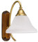 Helios Leuchten 305026 rustikale Wandleuchte | echt Messing antik | Lampe Leuchte Wandlampe Jugendstil | Holz Nussbaum 1-flammig