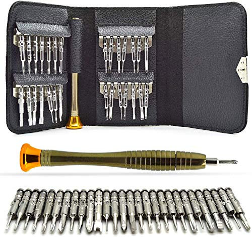 Wolvex Precision Screwdriver Set Mini Glasses Screwdriver Set Multifunctional Vanadium Steel Small Torx Screwdrivers for Watch with Case to Repair Electronic Devices
