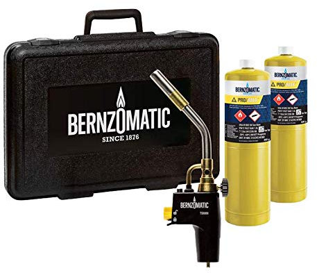 Bernzomatic Set de valises avec brûleur TS8000 et 2 bouteilles de gaz MAP-Pro – Espace pour des accessoires supplémentaires
