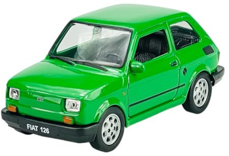 Welly Fiat 126 Grün Baugleich Polski 126p 1972-2000 ca 1/43 1/36-1/46 Modell Auto