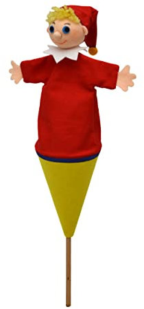 Marionette Märchenfigur Handpuppe Kasper Clown 36 cm, Ideal für Puppentheatre und Rollenspiele, für Kinder Baby Jungen Mädchen