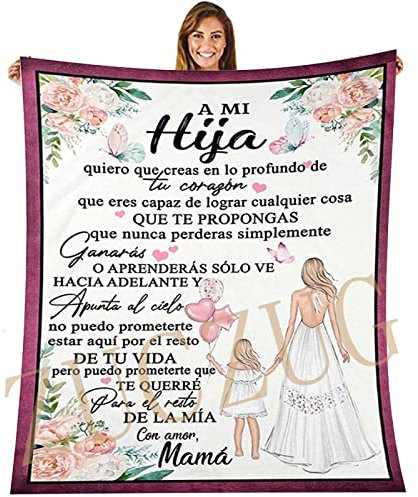 ZUCZUG Manta para Cama Personalizado Regalos para una Hija Desde Mamá, Manta De Franela, El ánimo Y El Amor Positivos De Mamá para Mi Hija