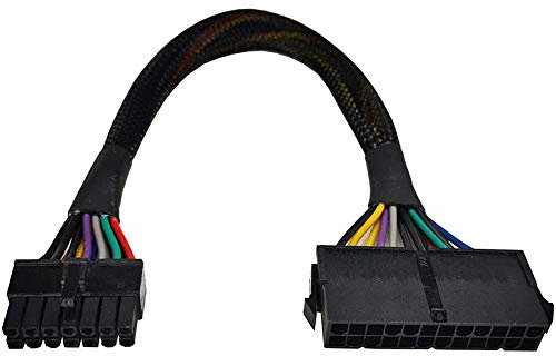 24 Pin to 14 Pin ATX PSU Main Power Adapter Braided Sleeved Cable for for PC and Servers 12-Inch(30cm)