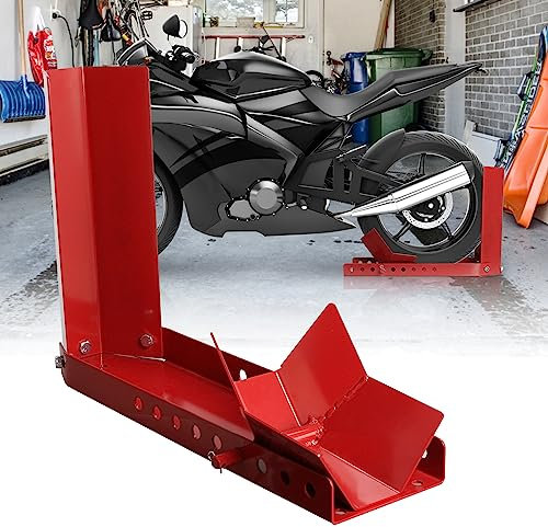 Ansobea Béquille Moto Bloque Roue Moto, Support moto Convient pour les pneus 8-24 pouces,Support de transport moto avec 3 trous de boulons d'ancrage,Béquilles pour Moto(1 pièce)