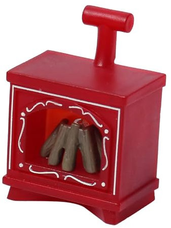 Sharplace Mini-LED Kamin im Maßstab 1:12, Puppenhaus-Kamin, Miniatur Kamin für DIY Szene Puppe, Diorama, Fotografie-Requisite, Rot Kamin