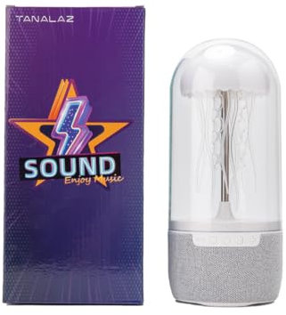 Kisss Quallen Lampe Lautsprecher, Quallen Licht Lampe mit Bluetooth Lautsprecher Nachtlicht sieben Farben entspannende Atmosphäre Stimmung, Geschenke für Männer Frauen Geburtstag Weihnachten Halloween