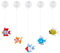 DELORIGIN 5 piezas de decoraciones flotantes de cristal para peceras con bola flotante, decoración de acuario, accesorios de pecera, adorno de tanque de peces de gelatina, adorno para pecera,