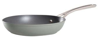 Laura Ashley 20cm Non Stick Frying Pan - Stylish BPA, PFOA-Free Forged Aluminium Frying Pan for Induction Hob - Easy to Wash & Oven Safe - Multi-Hob Compatible - 10 Years Guarantee - Sage Leaf