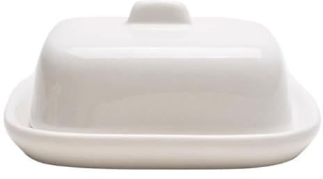 Beurrier en céramique blanche, en porcelaine renforcée avec motif ruban, vaisselle de qualité hôtelière for beurre et fromage