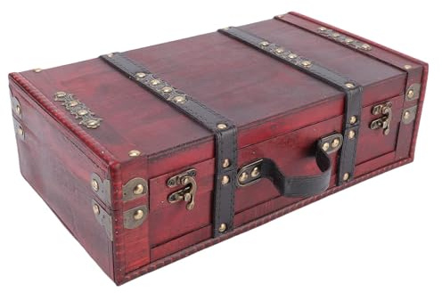 Fabater Vintage-Koffer aus Holz Im Antiken Stil mit PU-Ledergriff für Hochzeiten, 100 G