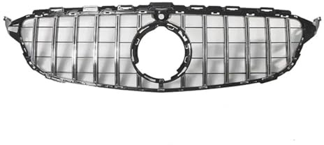 Vorderer Oberer Kühlergrill Für Für C-Klasse W205 C300 C250 C43 AMG 2019 2020 2021(Silber)