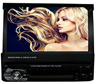 ezonetronics INDASH Autoradio mit GPS 17,8 cm rutschfest Down 1DIN Flip Out Bildschirm Auto Stereo Navigation Bluetooth FM nur, MP3 MP4 Player mit USB/SD Port + Fernbedienung