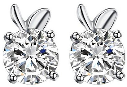 925 Sterling Silber Ohrstecker Apfel Appel Kinder Zirkonia Damen Ohrringe 5mm