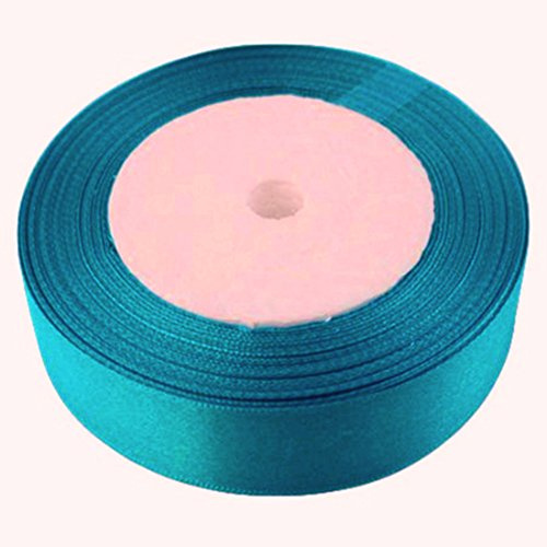 25 Yards/23 Meter Satinband 10 mm in mehreren Farben Satinband Binden Geschenkband Hochzeit Borte Crafts Schürze Deco. viele Farben, blaugrün, 10 mm
