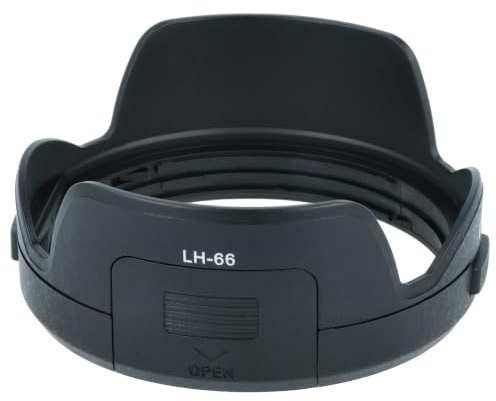 vhbw Gegenlichtblende Ersatz für Olympus LH-66 | für 62mm Objektiv - Schwarz, Kunststoff, tulpenförmig, 8 cm