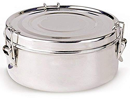 LS Kitchen - Fiambrera de Acero Inoxidable - Fiambrera Bento para Colegio, Oficina, Niños y Adultos - Lunch Box Stainless Steel - Bento Box - Fiambrera/Tupper - 18 cm - 1,6 L - Plata