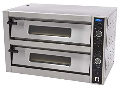 Maxima Four à pizza gastronomique - Convient pour les pizzas de 12 x 30 cm de diamètre - Double plateau