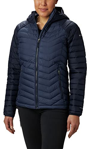 Columbia Women's Powder Lite Hooded Jacket, Hooded Puffer Jacket, Nocturnal/Dark Nocturnal, Size L