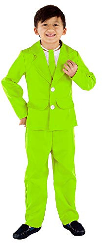 Dress Up America Completo Da Festa A 3 Pezzi Verde Limone Neon Per Bambini - Bellissimo Completo Per Feste