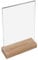 HMF 46944 Acryl Tischaufsteller mit Holzfuß | DIN A4 Hochformat | Glasklar
