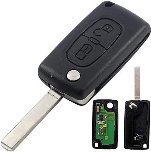 Llave completa con electrónica para programar PLIP para C1 C2 C3 C4 C5 C6 Berlingo Xsara Saxo Picasso 107 207 208 307 407 308 3008 807 5008 Carcasa CE0536 Mando a distancia @Pro-Plip