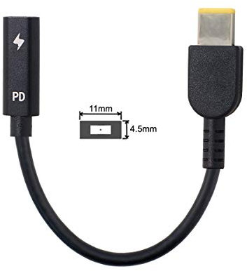 JSER Type C USB-C Female Input to DC Power PD Charge Cable fit for Laptop 18-20V (7.9x5.4mm for HP)…