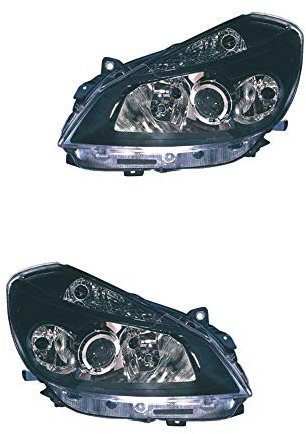 Scheinwerfer Set links & rechts Hauptscheinwerfer Frontscheinwerfer Halogen H1 ohne Glühlampe für Model Clio III BR0/1 CR0/1