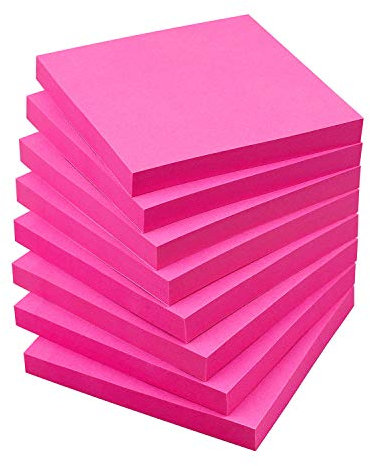 Sticky Notes 3x3 Self-Stick Notes Bright Colors Sticky Notes 8 Pads 80 Sheet/Pad (Rose Red)