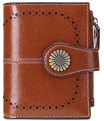 SENDEFN Portefeuille Femme Cuir Porte Monnaie Femmes Porte-Cartes Portefeuille Zippé Femmes avec 16 Emplacements pour Cartes Anti RFID Portefeuilles