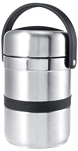 Thermobehälter Für Essen, Lunchbox Groß 1.8L Edelstahl Behälter Wärmekammer Lunch Snackbox Box Isolierte Lunchpaket Lebensmittelbehälter 3 Schicht Stapelbar Großer