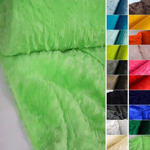 StoffBook BÄRCHENFELL TEDDYFELL FELL STOFF FELLIMITAT (Kiwi, 50x155cm)