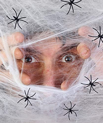 Aurueda Ragnatela Halloween Decorazioni 200g Ragnatele Finte Addobbi Halloween Casa con 6 Ragni Finti