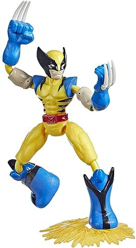 Hasbro Marvel Avengers Bend And Flex Missions, Action Figure di Wolverine Fire Mission, Giocattolo Pieghevole in Scala da 15 cm, Giocattoli dai 4 Anni in su