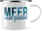 JUNIWORDS Emaille-Tasse, Meer Macht glücklich, Silberner Tassenrand