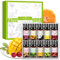 PHATOIL Coffret Huiles Essentielles Fruitées pour Diffuseur 10 x 10 ml, Huiles Essentielles pour Aromathérapie Citron Vert Pomme Mangue Passion Fraise Pastèque Cerise Noix de Coco Citron Orange Douce