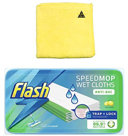 FIRST CHOICE KAYA Pack of 24 Flash Speed Mop Anti-Bac Wet Cloth Refill Pads Fresh with Lemon scent & Microfiber Genuine Chemical Free Cleaning Cloth Sold by Kaya LTD