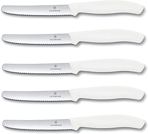 Victorinox Lot de 5 couteaux à tomates Swiss Classic (blanc)