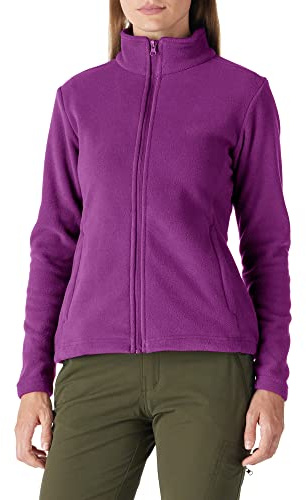 Outdoor Ventures Womens Fleece Jackets Ladies Lightweight Warm Full Zip Coat Soft Outerwear Running Jacket With 4 Large Pockets Purple M