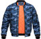 KEFITEVD Hommes Coupe-Vent Bomber Vestes Chaud Baseball Moto Manteaux Hiver 4 Poches Veste De Travail,Camo Bleu Gris,3XL