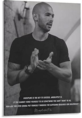 JITENG Andrew Tate Inspiration Zitat Poster Wandkunst Bild Gemälde Poster Leinwand Druck Poster Kunstwerke Raumdekoration 30 x 45 cm