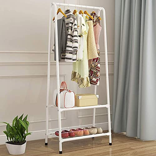 Clothes Rail Rack Garment Dress Shirts Hanging Display Stand Shoes Storage Shelf for Coat Shirt White