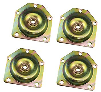 Lokatall Furniture Leg Mounting Plates, Sofa Legs Mounting Plate, 4 Pcs Coffee Table Long Wooden Legs Mounted Fastening Connector, Seat Leg Connection Plate, Heavy Duty T-Plate 5/16 (M8) with Screws