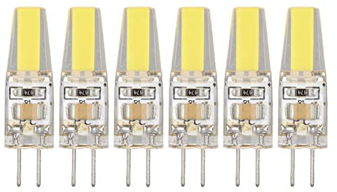 Garosa 6 Uds G4 Bombilla LED 6W 500LM G4 Bombilla LED COB Bombilla de Repuesto para Lámpara de Techo Lámpara de Pared Lámpara de Mesa Lámparas Colgantes Lámparas de Ventilador de Techo (Blanco frio)