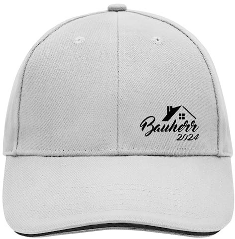 huuraa Baseballkappe Bauherr 2024 Haus Präsent Baseball Cap Dark Grey/White Bauherr 2024 Geschenkidee