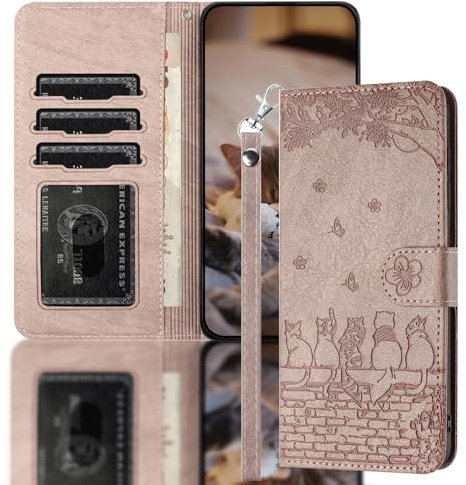 Nokverzy Klapphülle für Huawei P20 Pro(6.1) Hülle Leder Magnet Stoßfest Katze Zaun Motiv Schutzhülle für Huawei P20 Pro(6.1) Handyhülle mit Band Portemonnaie Ständer Kartenfach Kameraschutz Lila