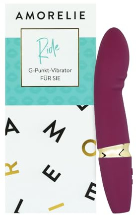 AMORELIE Ride – G-Punkt Vibrator 18,5cm für Sie | Wasserdicht mit Akku, Berry