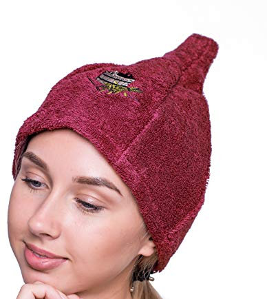 Ger3as Cappello da Sauna da Uomo e da Donna, in 7 Colori, 100% Cotone, con Ricamo (IT, Numero, 55, 60, Bordo)