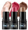 Contour Stick mit Highlighter, Bronzer und Blush Shades, ein nicht fettender, wasserfester Contour Stick, der das Gesicht mühelos mit einer leichten Berührung konturiert (B, 3 Stück)